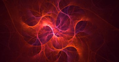 Soyut çok renkli fraktal ışık arkaplanı 3B görüntüleme