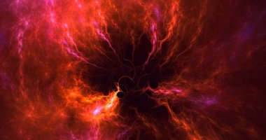 Soyut çok renkli fraktal ışık arkaplanı 3B görüntüleme