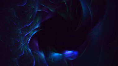 Soyut mavi fraktal ışık arkaplanı 3 boyutlu oluşturuluyor
