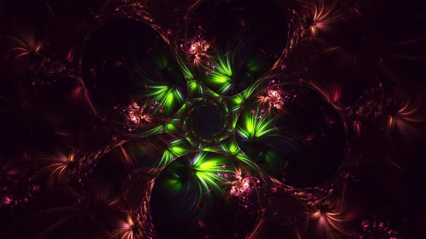Soyut çok renkli fraktal ışık arkaplanı 3B görüntüleme