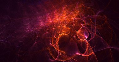 Soyut çok renkli fraktal ışık arkaplanı 3B görüntüleme