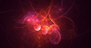 Soyut çok renkli fraktal ışık arkaplanı 3B görüntüleme