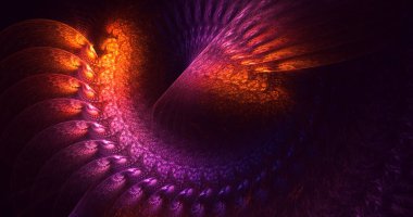 Soyut çok renkli fraktal ışık arkaplanı 3B görüntüleme