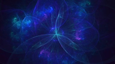 Soyut çok renkli fraktal ışık arkaplanı 3B görüntüleme