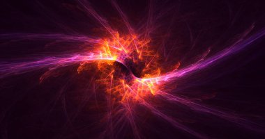 Soyut çok renkli fraktal ışık arkaplanı 3B görüntüleme