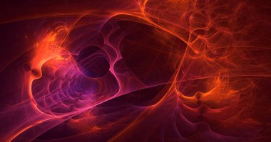 Soyut çok renkli fraktal ışık arkaplanı 3B görüntüleme