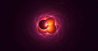 Soyut çok renkli fraktal ışık arkaplanı 3B görüntüleme