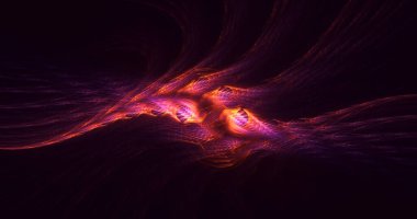 Soyut çok renkli fraktal ışık arkaplanı 3B görüntüleme