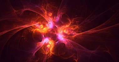 Soyut çok renkli fraktal ışık arkaplanı 3B görüntüleme