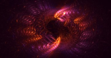 Soyut çok renkli fraktal ışık arkaplanı 3B görüntüleme