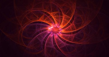 Soyut çok renkli fraktal ışık arkaplanı 3B görüntüleme