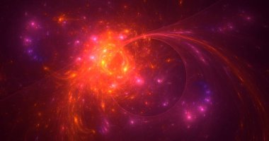 Soyut çok renkli fraktal ışık arkaplanı 3B görüntüleme