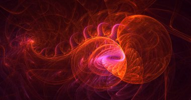 Soyut çok renkli fraktal ışık arkaplanı 3B görüntüleme