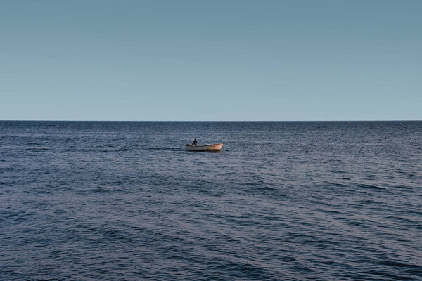 Landscape photography of sea water horizon.