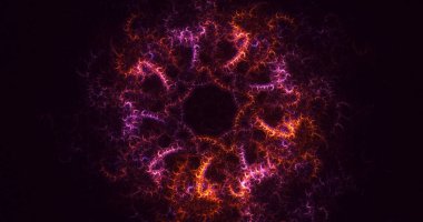 Soyut çok renkli fraktal ışık arkaplanı 3B görüntüleme