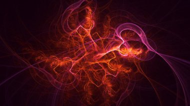 Soyut çok renkli fraktal ışık arkaplanı 3B görüntüleme