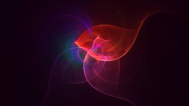 Soyut çok renkli fraktal ışık arkaplanı 3B görüntüleme