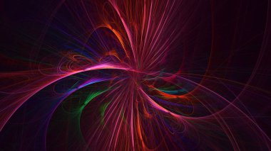 Soyut çok renkli fraktal ışık arkaplanı 3B görüntüleme