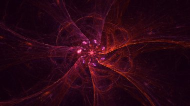 Soyut çok renkli fraktal ışık arkaplanı 3B görüntüleme