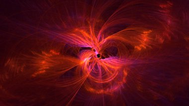 Soyut çok renkli fraktal ışık arkaplanı 3B görüntüleme