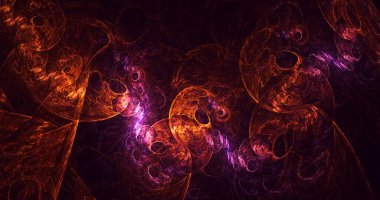 Soyut çok renkli fraktal ışık arkaplanı 3B görüntüleme