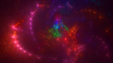 3B soyut renkli fraktal ışık arkaplanı oluşturma