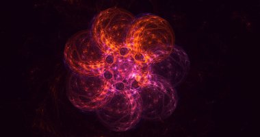 3B soyut renkli fraktal ışık arkaplanı oluşturma