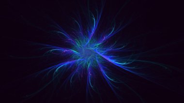 Soyut çok renkli fraktal ışık arkaplanı 3B görüntüleme
