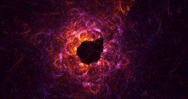 Soyut çok renkli fraktal ışık arkaplanı 3B görüntüleme