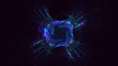 Soyut fraktal ışık arkaplanı 3 boyutlu oluşturuluyor