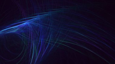 Soyut fraktal ışık arkaplanı 3 boyutlu oluşturuluyor