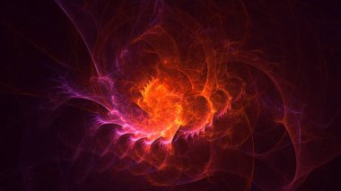 Soyut fraktal ışık arkaplanı 3 boyutlu oluşturuluyor