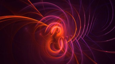 Soyut fraktal ışık arkaplanı 3 boyutlu oluşturuluyor