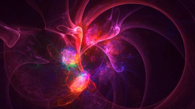 Soyut çok renkli fraktal ışık arkaplanı 3B görüntüleme
