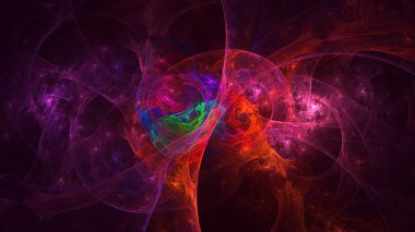 Soyut çok renkli fraktal ışık arkaplanı 3B görüntüleme