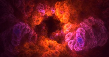 Soyut çok renkli fraktal ışık arkaplanı 3B görüntüleme