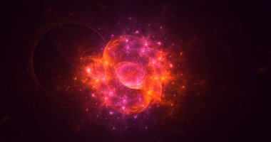 Soyut çok renkli fraktal ışık arkaplanı 3B görüntüleme