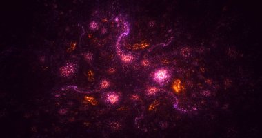 Soyut çok renkli fraktal ışık arkaplanı 3B görüntüleme