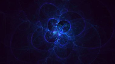Soyut mavi fraktal ışık arkaplanı 3 boyutlu oluşturuluyor