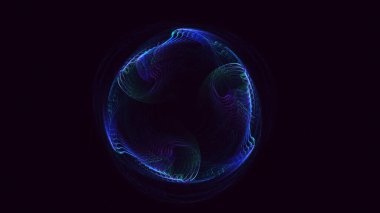 Soyut mavi fraktal ışık arkaplanı 3 boyutlu oluşturuluyor