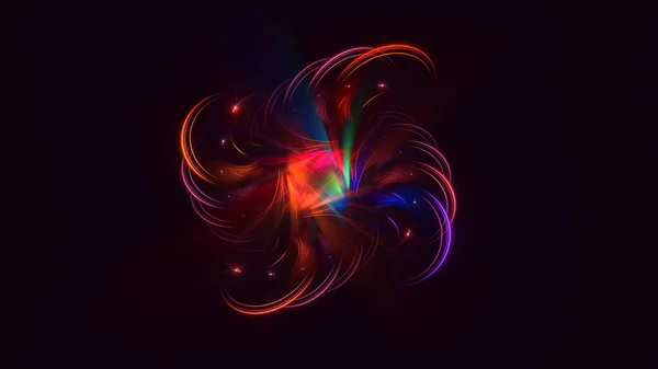 Renderização Abstrato Fundo Luz Fractal Multicolor — Fotografia de Stock