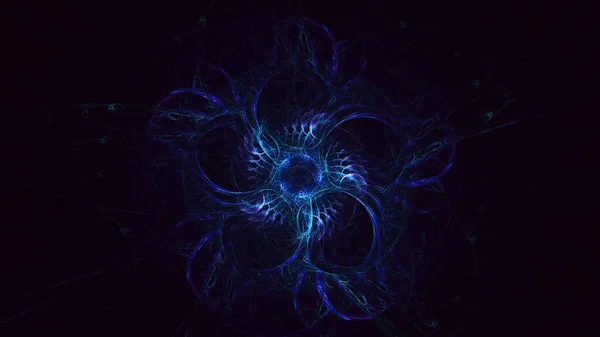 Візуалізація Абстрактного Синього Фрактального Світлого Фону — стокове фото