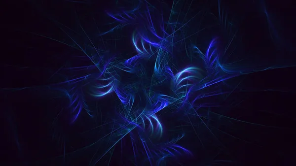 Rendering Abstract Blue Fractal Light Background — Stock Photo, Image