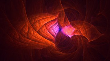 Soyut çok renkli fraktal ışık arkaplanı 3B görüntüleme