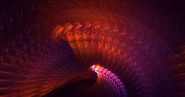 Soyut çok renkli fraktal ışık arkaplanı 3B görüntüleme