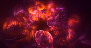 3B soyut renkli fraktal ışık arkaplanı oluşturma