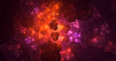 3B soyut renkli fraktal ışık arkaplanı oluşturma