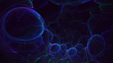 3B soyut renkli fraktal ışık arkaplanı oluşturma