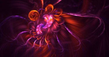 Soyut çok renkli fraktal ışık arkaplanı 3B görüntüleme