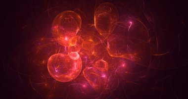 Soyut çok renkli fraktal ışık arkaplanı 3B görüntüleme